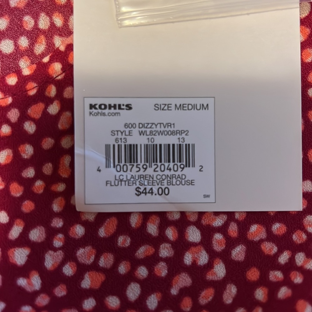 LC Lauren Conrad, Size M, Red top - Picture 3 of 3